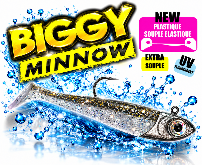 Biggy Minnow leurre souple pêche au bar louvine - Frenchy Leurres